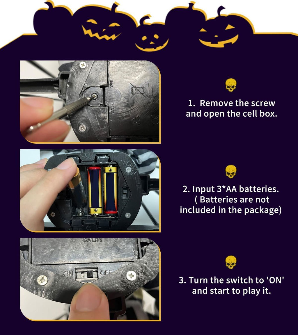 Animated Halloween Decorations with Infrared Sensor, Skull Prisoner | Screaming Sound Effects; Glowing Red Eye; Infrared-activated Scare Experience; Haunted House Atmosphere; Indoor & Outdoor Use