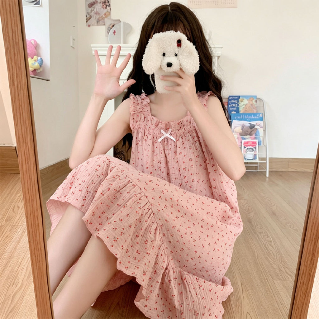 Pink Size M | Bubble Crinkle Solid Pink Pajamas | Halloween Girly Daily Gift | Cute Loose Fit Women's Homewear Set
