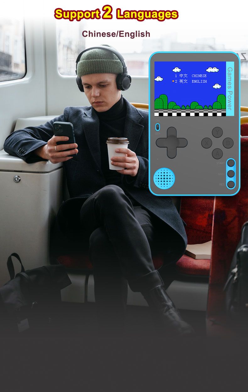 K10 Handheld Retro Game Console Built-in Classic Games，blue