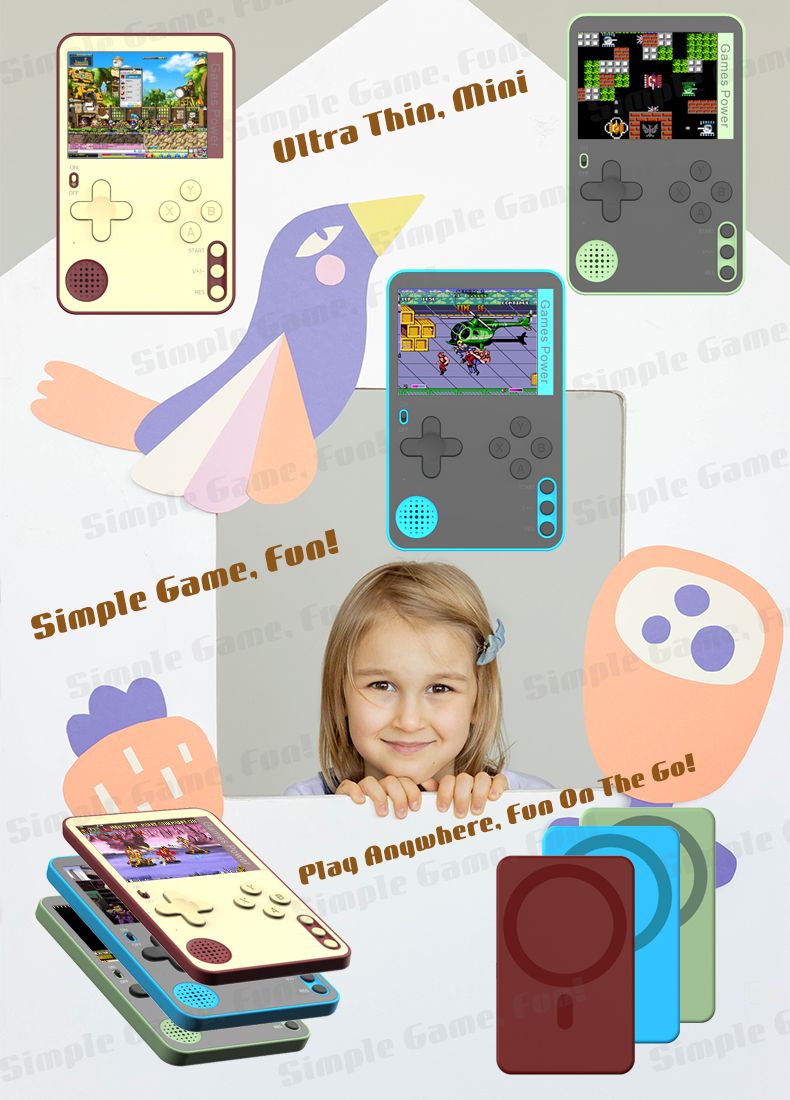 K10 Handheld Retro Game Console Built-in Classic Games，green