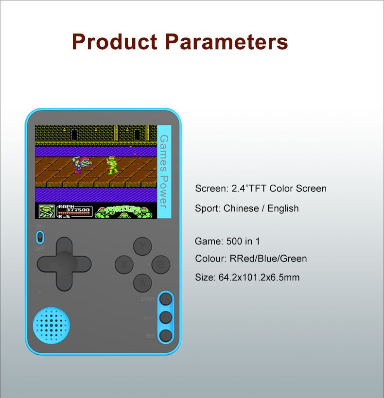 K10 Handheld Retro Game Console Built-in Classic Games，green