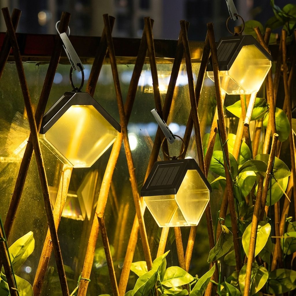 Solar Ice Brick Hanging Light with Auto Dusk-to-Dawn Sensor, IP65 Waterproof Outdoor Decorative Lantern for Garden, Patio, Fence, Courtyard, Campsite, and Pathway Ambient Lighting with Warm White & RGB Multi-Color Modes (6PCS Dual-Color（Warm+RGB）)