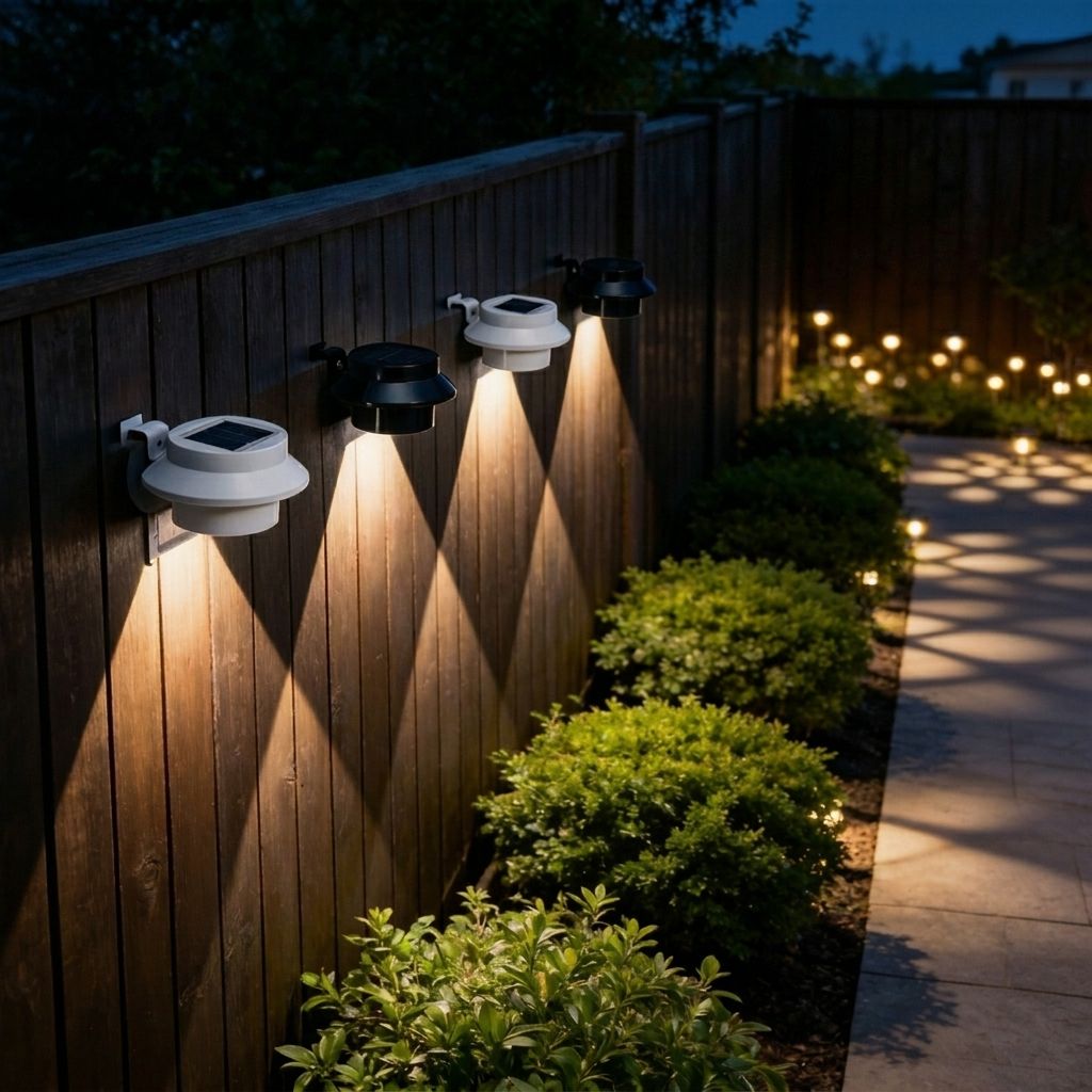 Solar Powered Smart Wall Light with Auto Dusk-to-Dawn Sensor, IP65 Waterproof Fence & Garden Accent Lighting, Available in 3000K Warm White or 6000K Cool White, Ideal for Patio, Pathway, and Courtyard Ambient Glow (8PCS, Black Housing‑Cool White Light)