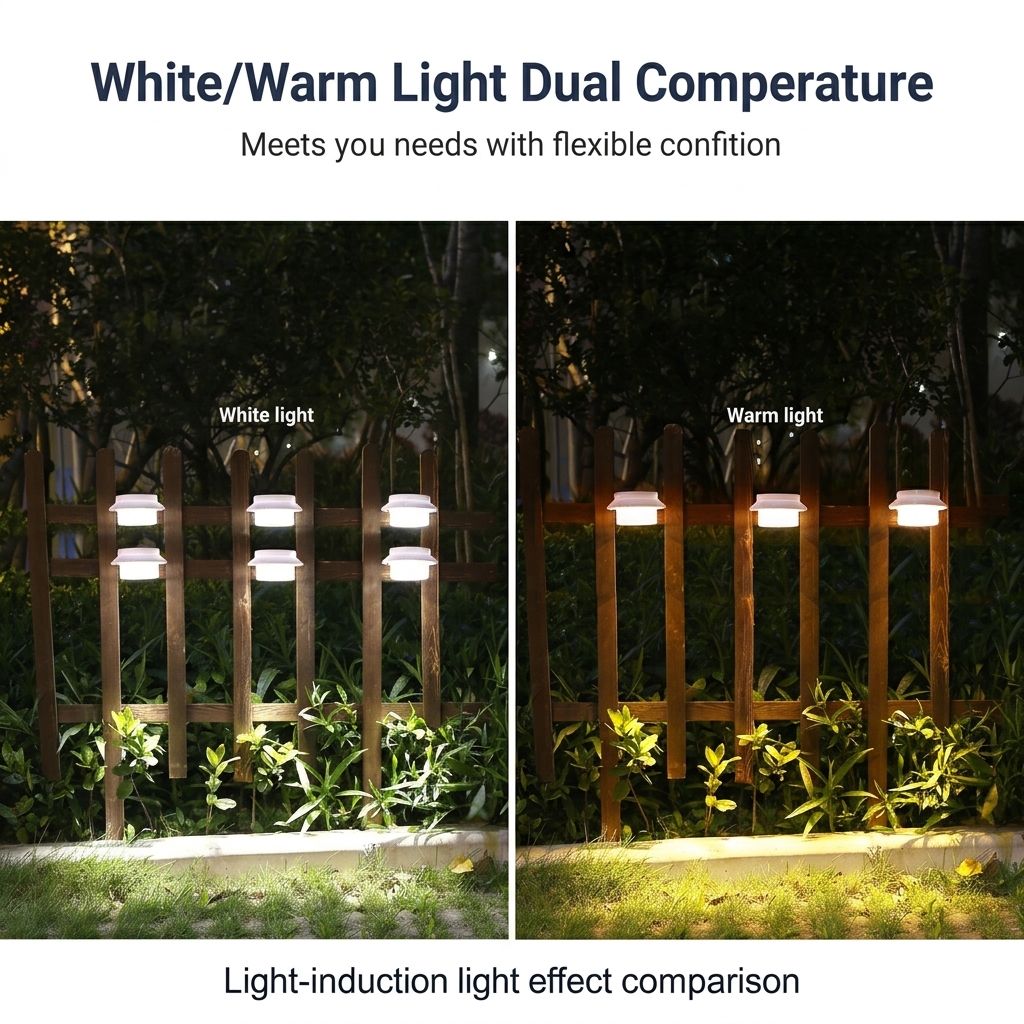 Solar Powered Smart Wall Light with Auto Dusk-to-Dawn Sensor, IP65 Waterproof Fence & Garden Accent Lighting, Available in 3000K Warm White or 6000K Cool White, Ideal for Patio, Pathway, and Courtyard Ambient Glow (8PCS, White Housing‑Warm White Light)