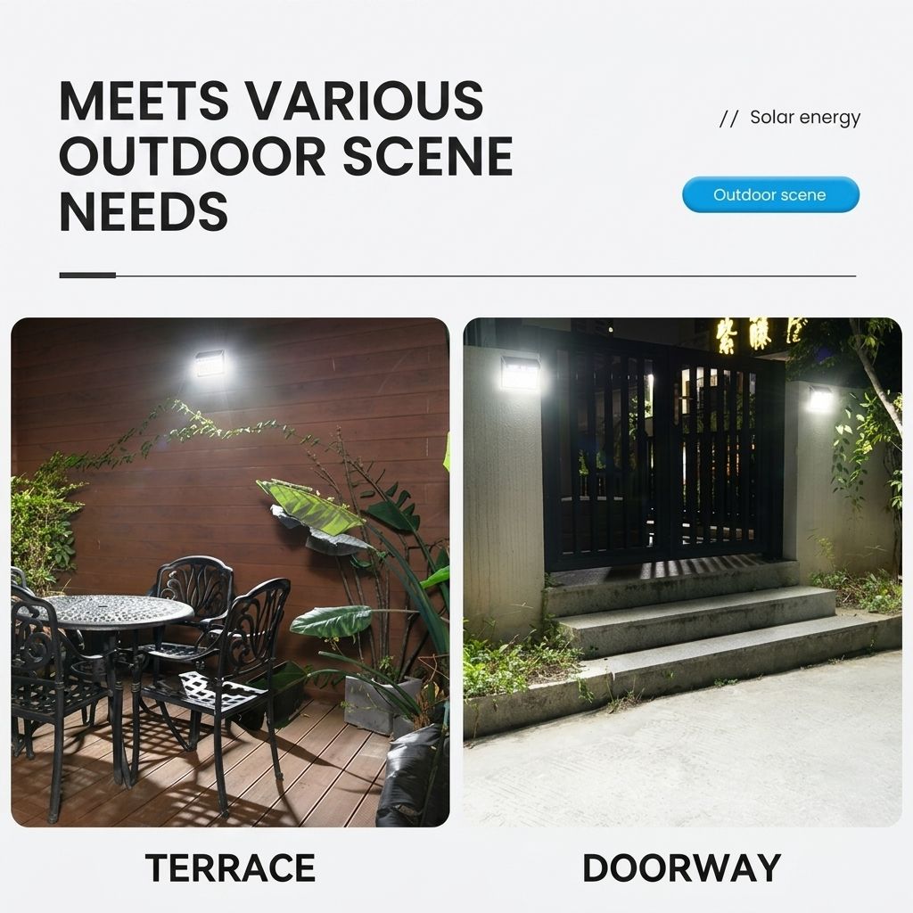 Solar Powered Motion Sensor Wall Light with Dual-Head LED Spotlight, IP65 Waterproof Outdoor Security Lamp for Patio, Doorway, Stairs, and Building Exterior, Auto On/Off at Dusk, 4 Adjustable Lighting Modes, Energy-Efficient and Weather-Resistant (2PCS)