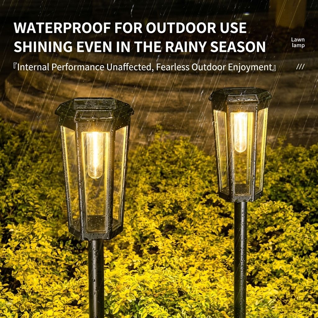 Solar Powered Hexagonal Tungsten Pathway Lights with Warm White Glow, Automatic On/Off, Weatherproof Spike Design for Garden, Lawn, Walkway, and Patio Decorative Illumination (2PCS)