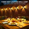 Solar Powered Outdoor Wall Light with Triple-Sided Glow, 5 Lighting Modes, Dusk-to-Dawn Auto On/Off, Weatherproof LED Accent Lamp for Patio, Fence, Staircase, and Garden Wall Decor (8PCS, Warm White)