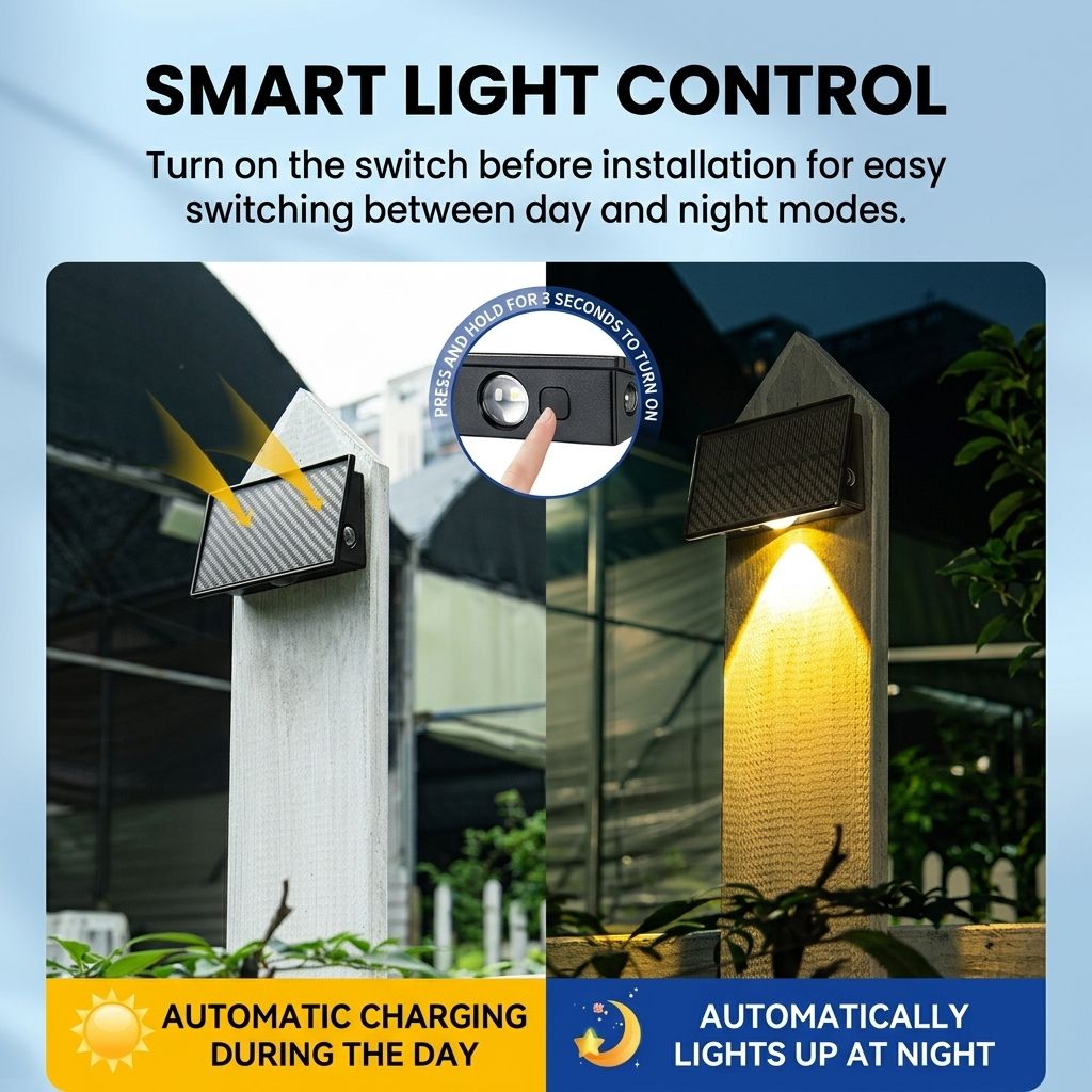 Solar Powered Outdoor Wall Light with Triple-Sided Glow, 5 Lighting Modes, Dusk-to-Dawn Auto On/Off, Weatherproof LED Accent Lamp for Patio, Fence, Staircase, and Garden Wall Decor (8PCS, Warm White)
