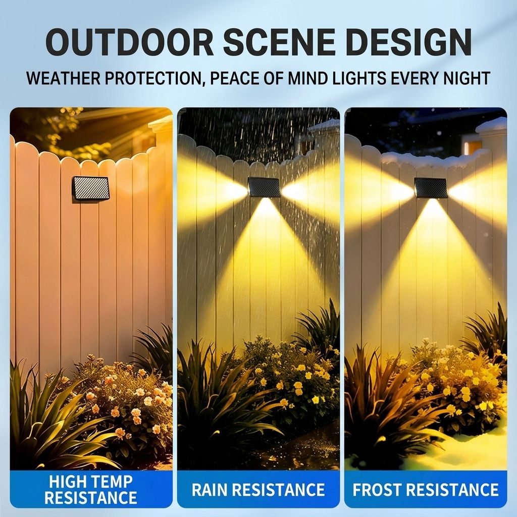Solar Powered Outdoor Wall Light with Triple-Sided Glow, 5 Lighting Modes, Dusk-to-Dawn Auto On/Off, Weatherproof LED Accent Lamp for Patio, Fence, Staircase, and Garden Wall Decor (8PCS, Warm White)