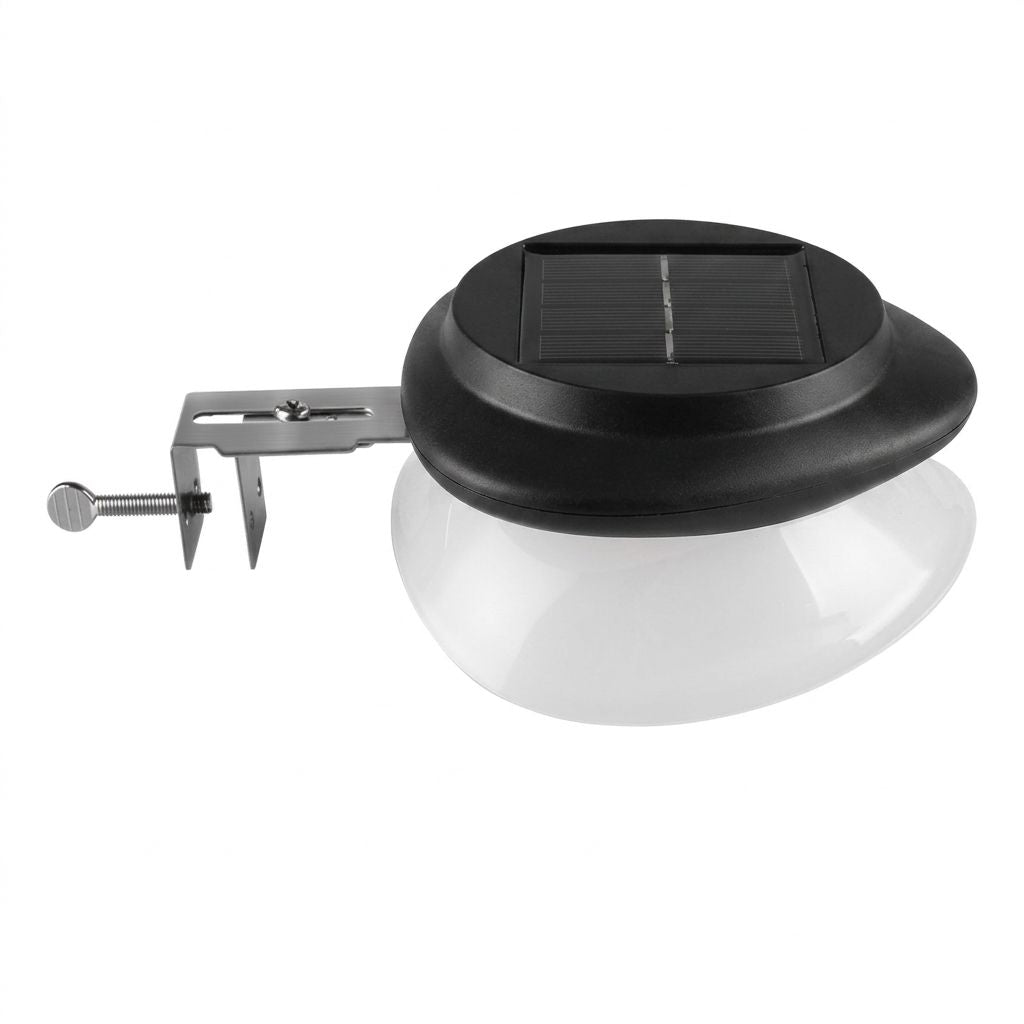 Solar Powered Fence Light with Durable ABS+PC Housing, Monocrystalline Silicon Panel, and Adjustable Mounting Clip for Outdoor Garden, Patio, Deck, and Walkway Illumination in Warm White or Cool White (4PCS, Black Housing‑Warm White Light)