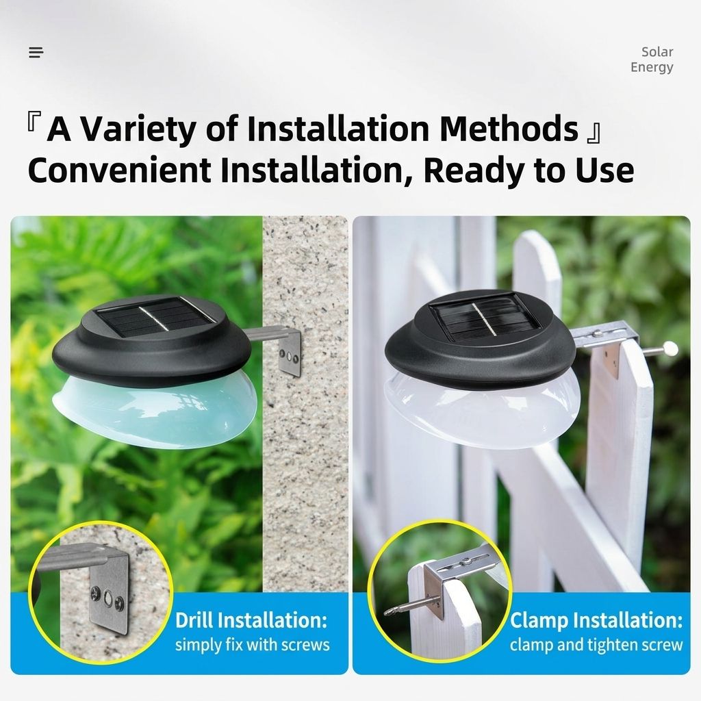 Solar Powered Fence Light with Durable ABS+PC Housing, Monocrystalline Silicon Panel, and Adjustable Mounting Clip for Outdoor Garden, Patio, Deck, and Walkway Illumination in Warm White or Cool White (4PCS, White Housing‑Warm White Light)