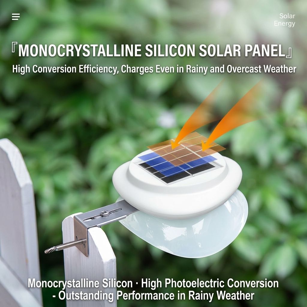 Solar Powered Fence Light with Durable ABS+PC Housing, Monocrystalline Silicon Panel, and Adjustable Mounting Clip for Outdoor Garden, Patio, Deck, and Walkway Illumination in Warm White or Cool White (4PCS, White Housing‑Warm White Light)