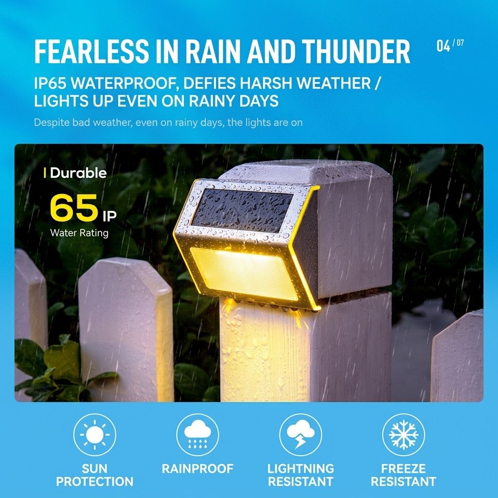 Solar Powered Step Lights for Outdoor Stairs, Stainless Steel & ABS Waterproof LED Step Light with Auto On/Off, Warm White or Cool White Options for Garden, Patio, Walkway, and Fence Night Illumination (6PCS, 3000K Warm White)