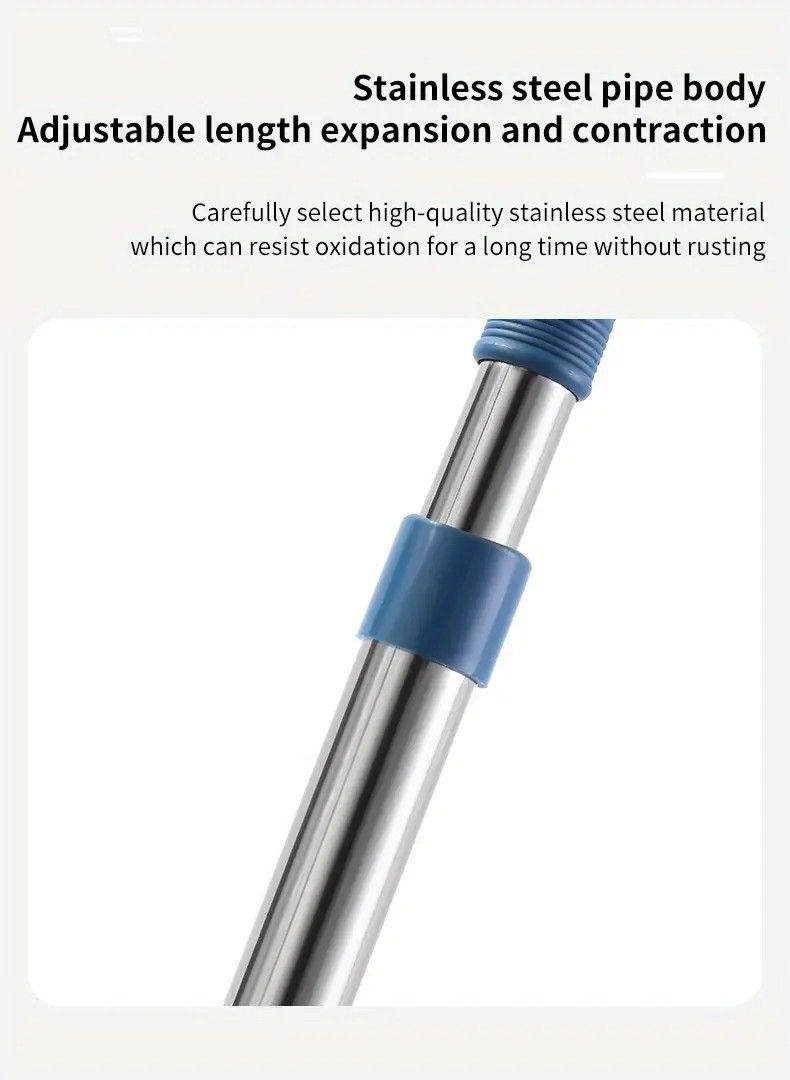 ✨ Extendable Electrostatic Duster | Stainless Steel Pole + Microfiber Cloth | Traps Dust & Pet Hair Without Spreading, Reaches High Corners for Effortless Home Cleaning!/purplish blue