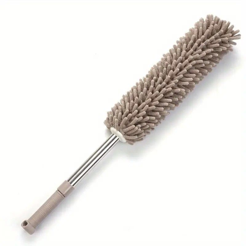 ✨ Extendable Electrostatic Duster | Stainless Steel Pole + Microfiber Cloth | Traps Dust & Pet Hair Without Spreading, Reaches High Corners for Effortless Home Cleaning!/purplish blue