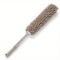 ✨ Extendable Electrostatic Duster | Stainless Steel Pole + Microfiber Cloth | Traps Dust & Pet Hair Without Spreading, Reaches High Corners for Effortless Home Cleaning!/khaki