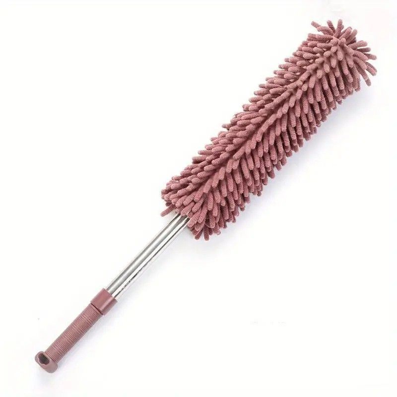 ✨ Extendable Electrostatic Duster | Stainless Steel Pole + Microfiber Cloth | Traps Dust & Pet Hair Without Spreading, Reaches High Corners for Effortless Home Cleaning!/coffee