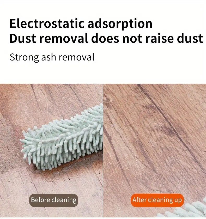 ✨ Extendable Electrostatic Duster | Stainless Steel Pole + Microfiber Cloth | Traps Dust & Pet Hair Without Spreading, Reaches High Corners for Effortless Home Cleaning!/coffee