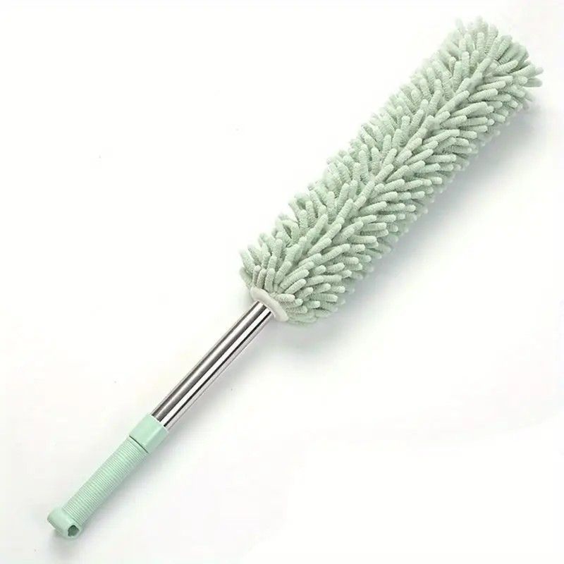 ✨ Extendable Electrostatic Duster | Stainless Steel Pole + Microfiber Cloth | Traps Dust & Pet Hair Without Spreading, Reaches High Corners for Effortless Home Cleaning!/pale green