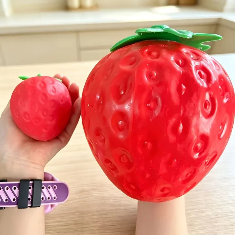 Giant Strawberry Squishy Slow-Rise Fidget Toy, 16cm Large TPR Soft & Q-Elastic, Office & Student Stress Relief, Cute Healing Desktop Decor Gift