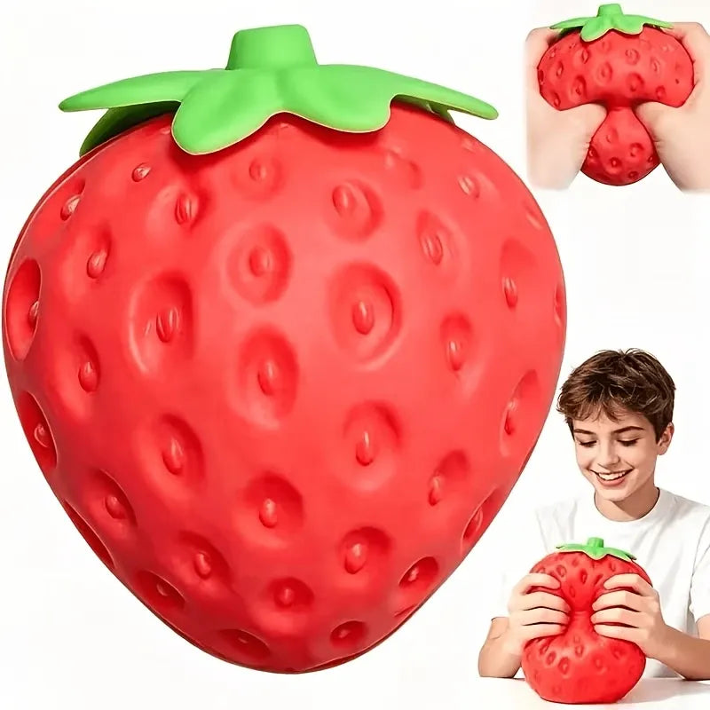 Giant Strawberry Squishy Slow-Rise Fidget Toy, 16cm Large TPR Soft & Q-Elastic, Office & Student Stress Relief, Cute Healing Desktop Decor Gift
