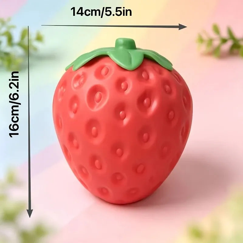 Giant Strawberry Squishy Slow-Rise Fidget Toy, 16cm Large TPR Soft & Q-Elastic, Office & Student Stress Relief, Cute Healing Desktop Decor Gift
