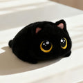 ✨ Kawaii Big-Eyed Cat Plushie | 15cm Palm-Sized Soft Stuffed Toy | Calico & Siamese Multi-Color Styles, Adorable Desk Pet & Cuddly Companion!/BLACK