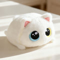 ✨ Kawaii Big-Eyed Cat Plushie | 15cm Palm-Sized Soft Stuffed Toy | Calico & Siamese Multi-Color Styles, Adorable Desk Pet & Cuddly Companion!/Heteropupillary white cat