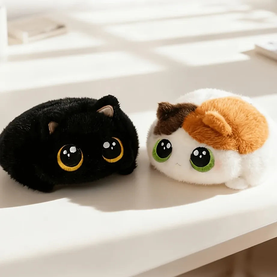 ✨ Kawaii Big-Eyed Cat Plushie | 15cm Palm-Sized Soft Stuffed Toy | Calico & Siamese Multi-Color Styles, Adorable Desk Pet & Cuddly Companion!/Blue cat