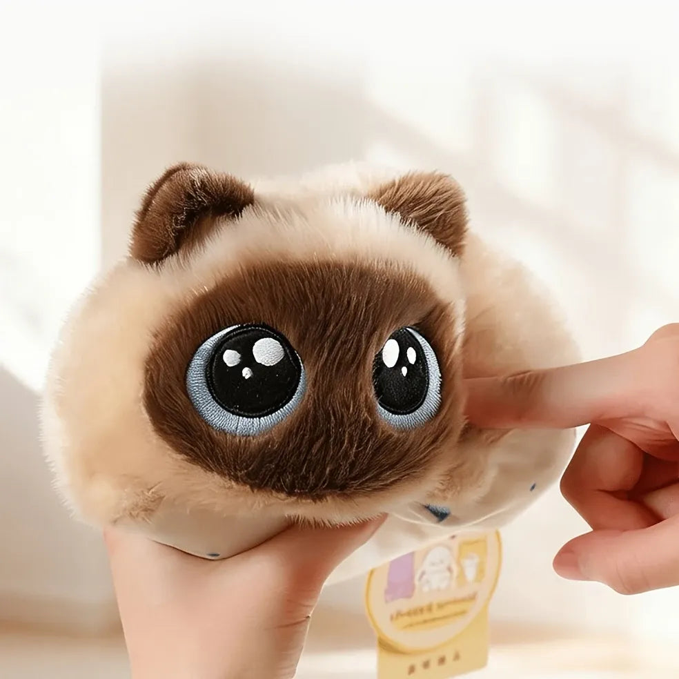 ✨ Kawaii Big-Eyed Cat Plushie | 15cm Palm-Sized Soft Stuffed Toy | Calico & Siamese Multi-Color Styles, Adorable Desk Pet & Cuddly Companion!/Blue cat