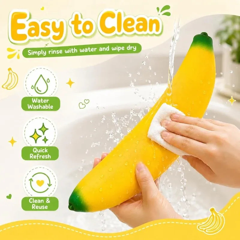 Giant Banana Squishy Fidget Toy, 47cm Oversized TPR Soft & Durable, Washable High-Rebound Stress Relief for Office & Students, Fun Creative Birthday Gift
