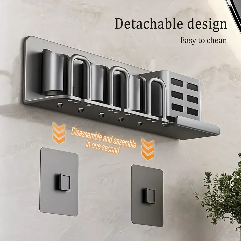 ✨ 2nd Gen Space Aluminium Toothbrush Holder | Drill-Free PLUS Upgrade | Large Capacity, Bottom Drainage, Strong Adhesive for a Clutter-Free Bathroom!/Three people have no cup money.