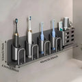 ✨ 2nd Gen Space Aluminium Toothbrush Holder | Drill-Free PLUS Upgrade | Large Capacity, Bottom Drainage, Strong Adhesive for a Clutter-Free Bathroom!/Four people have no cup money.