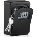 ✨ Outdoor Key Lock Box | 4-Digit Combo + Wall Mount | Heavy-Duty & Hidden, Keyless Entry for Airbnb, Home & Office Security!/black