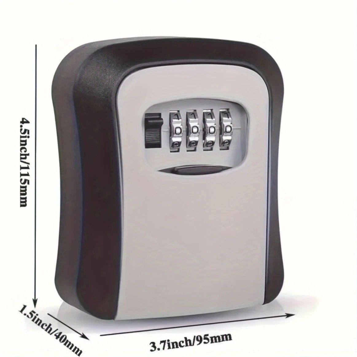 ✨ Outdoor Key Lock Box | 4-Digit Combo + Wall Mount | Heavy-Duty & Hidden, Keyless Entry for Airbnb, Home & Office Security!/black