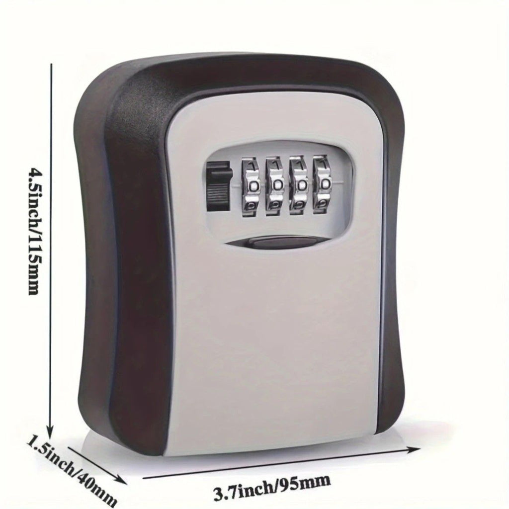 ✨ Outdoor Key Lock Box | 4-Digit Combo + Wall Mount | Heavy-Duty & Hidden, Keyless Entry for Airbnb, Home & Office Security!/GREY