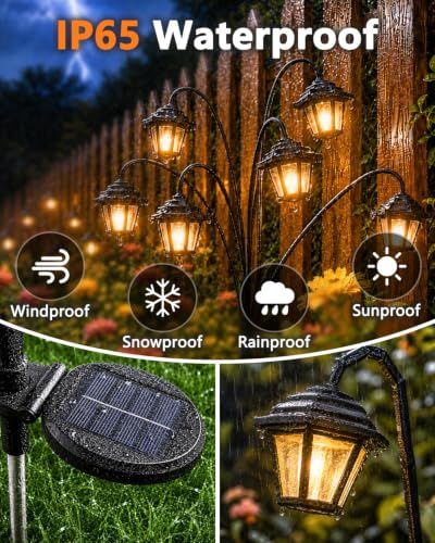Solar Outdoor Garden Lights Perfect for Pathways, Flower Beds & Lawns (Warm White)