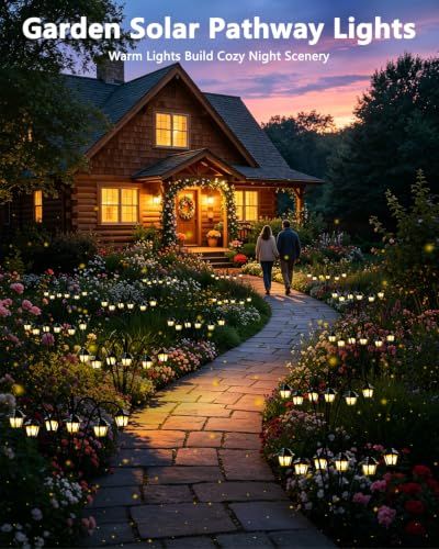 Solar Garden Pathway Lights for Outdoor Yard, Lawn, Flower Bed & Patio Decor (warm white)