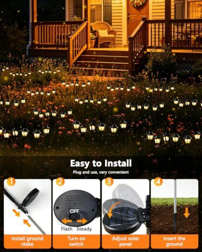 Solar Garden Pathway Lights for Outdoor Yard, Lawn, Flower Bed & Patio Decor (warm white)
