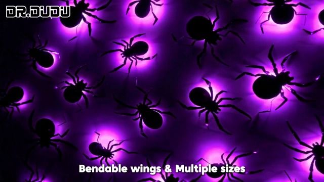 45-Pack 3D Glowing Spiders Halloween Decor for Walls, Mirrors, Windows & Spooky Spaces (purple)