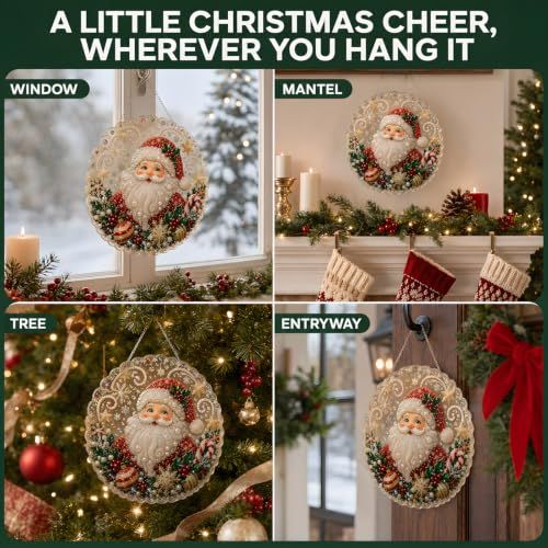 3D Pearl Diamond Painting Hanging Ornament Kit for Christmas Home Decor, DIY Festive Art (red)
