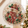 DIY Christmas Diamond Art Hanging Decoration for Festive Home & Party Decor (red)