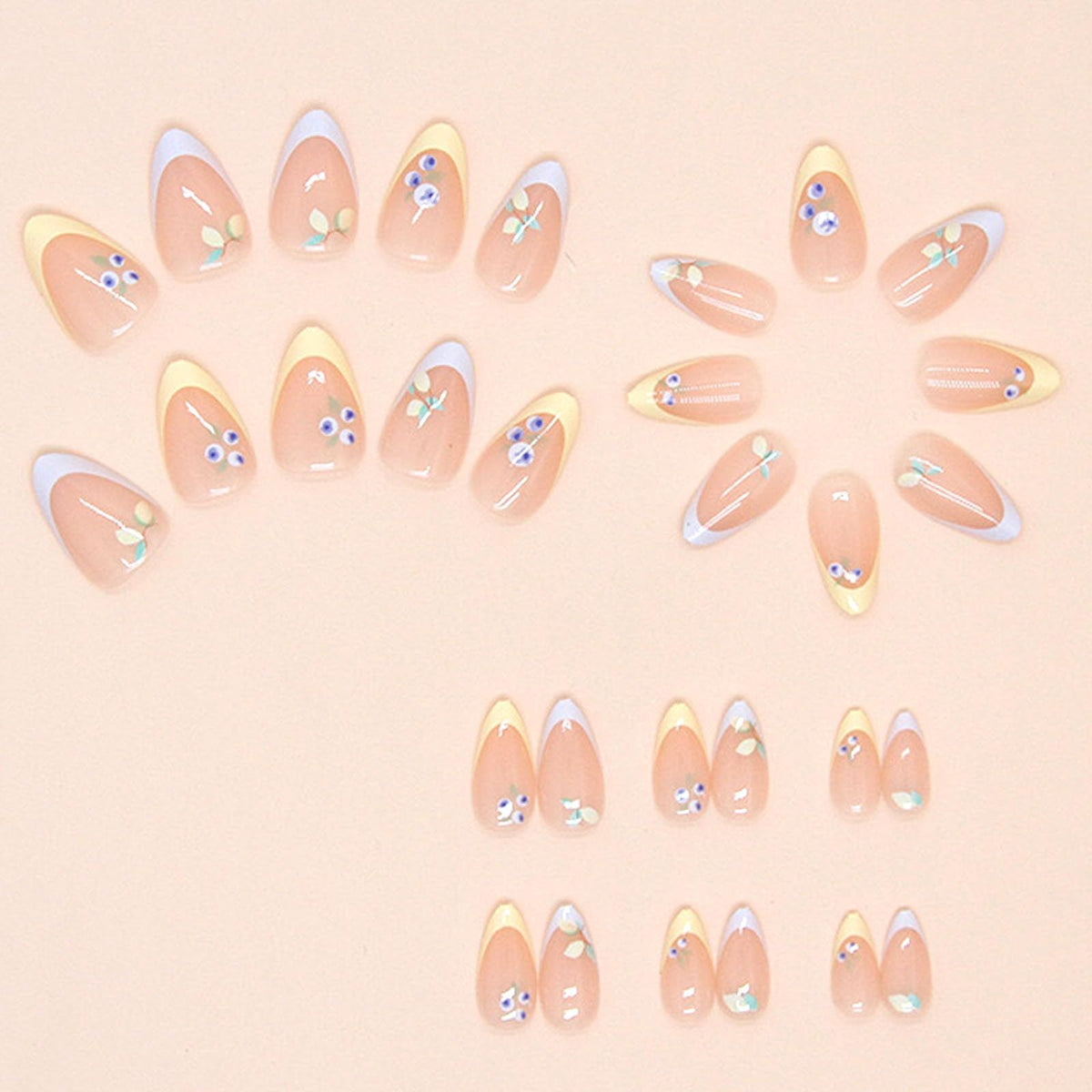 24pcsCute Press-on Nails for Daily Wear, Dates, Parties & Festivals - Ready-to-Use Fake Nails (light pink)
