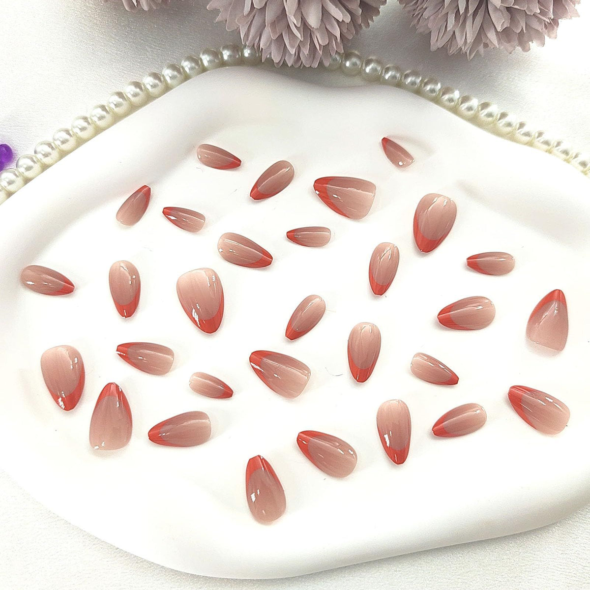 24pcsPress-On Nails For Everyday Wear, DIY Manicures, Special Occasions & Quick Nail Looks (bright orange)