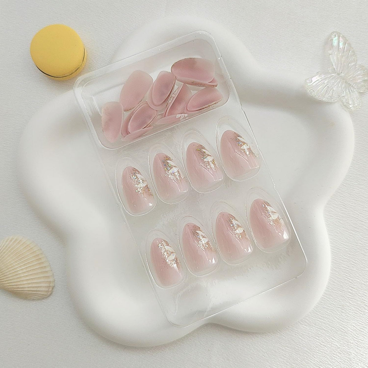 24pcsPress-On Nail Set For Parties, Weddings, Bridal Events And Daily Glam Looks (nude pink)