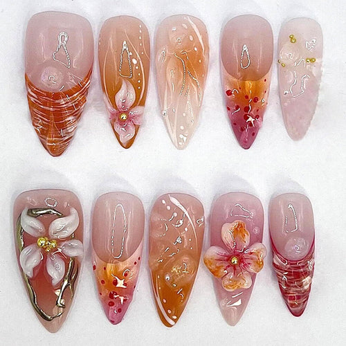 24pcsGorgeous Press-On Nails for Everyday, Events, & Professional Manicure Looks (Pink)