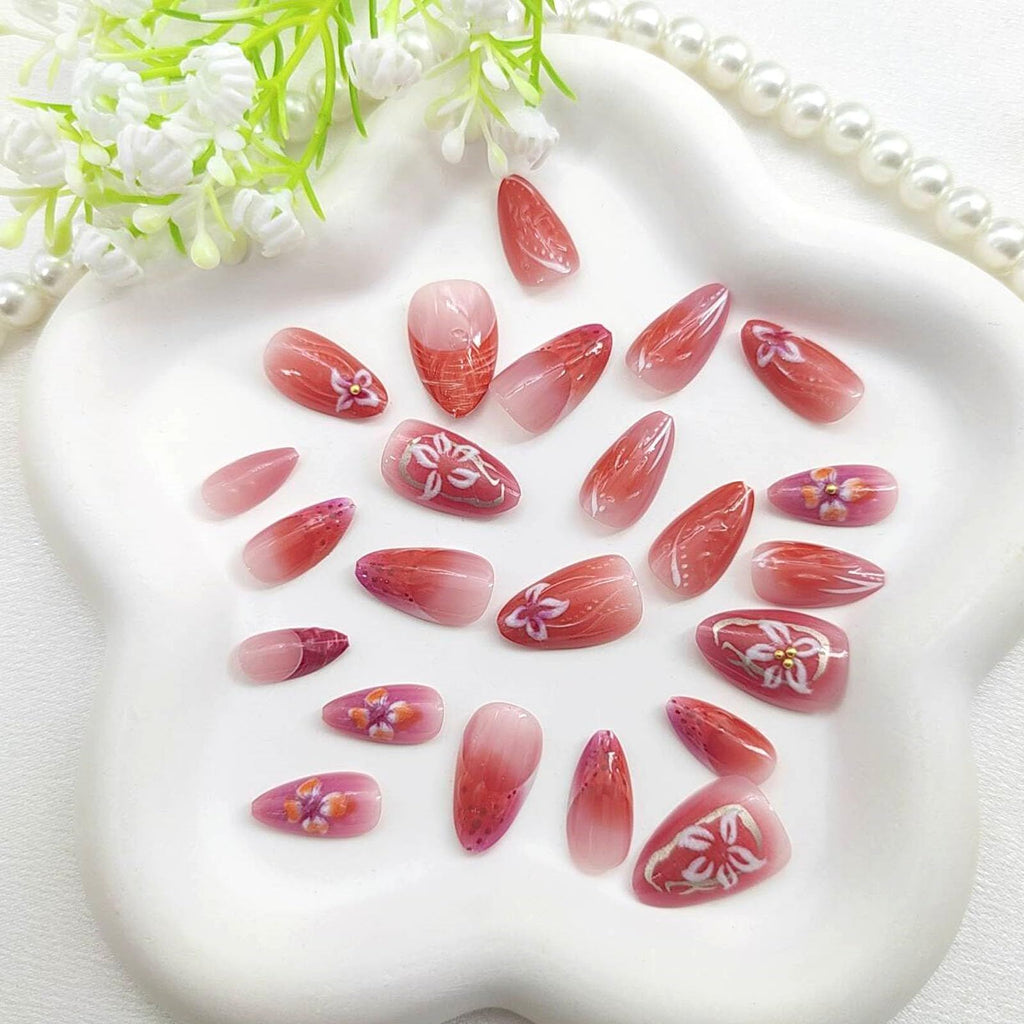 24pcsGorgeous Press-On Nails for Everyday, Events, & Professional Manicure Looks (Pink)