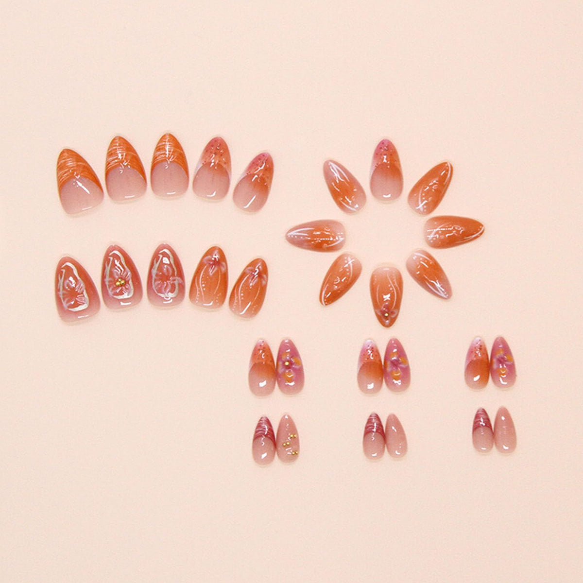 24pcsGorgeous Press-On Nails for Everyday, Events, & Professional Manicure Looks (Pink)