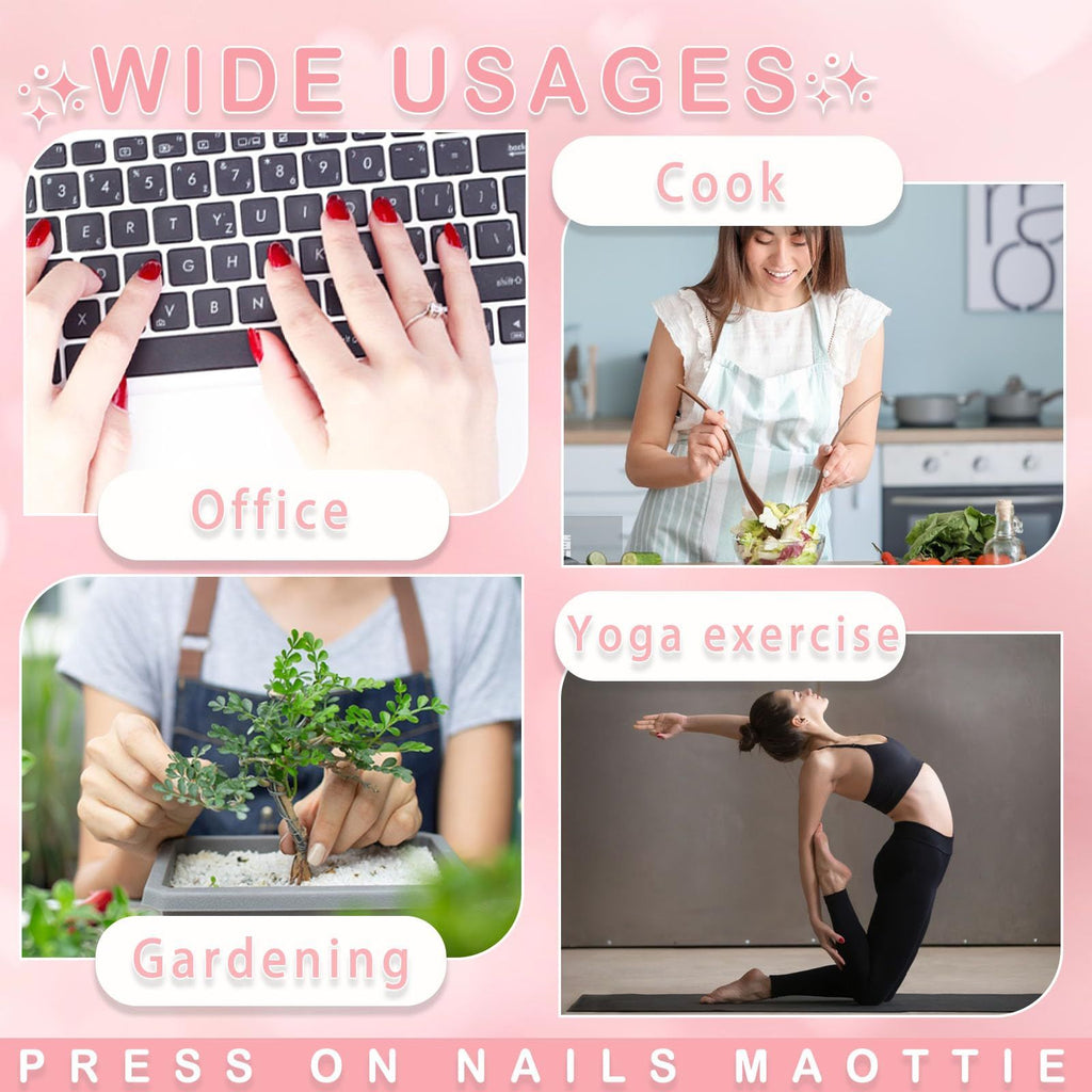 24pcsGorgeous Press-On Nails for Everyday, Events, & Professional Manicure Looks (Pink)