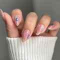 24pcsReusable Floral Press-On Nails for Everyday Style, Parties & Special Occasions (Soft Pink)